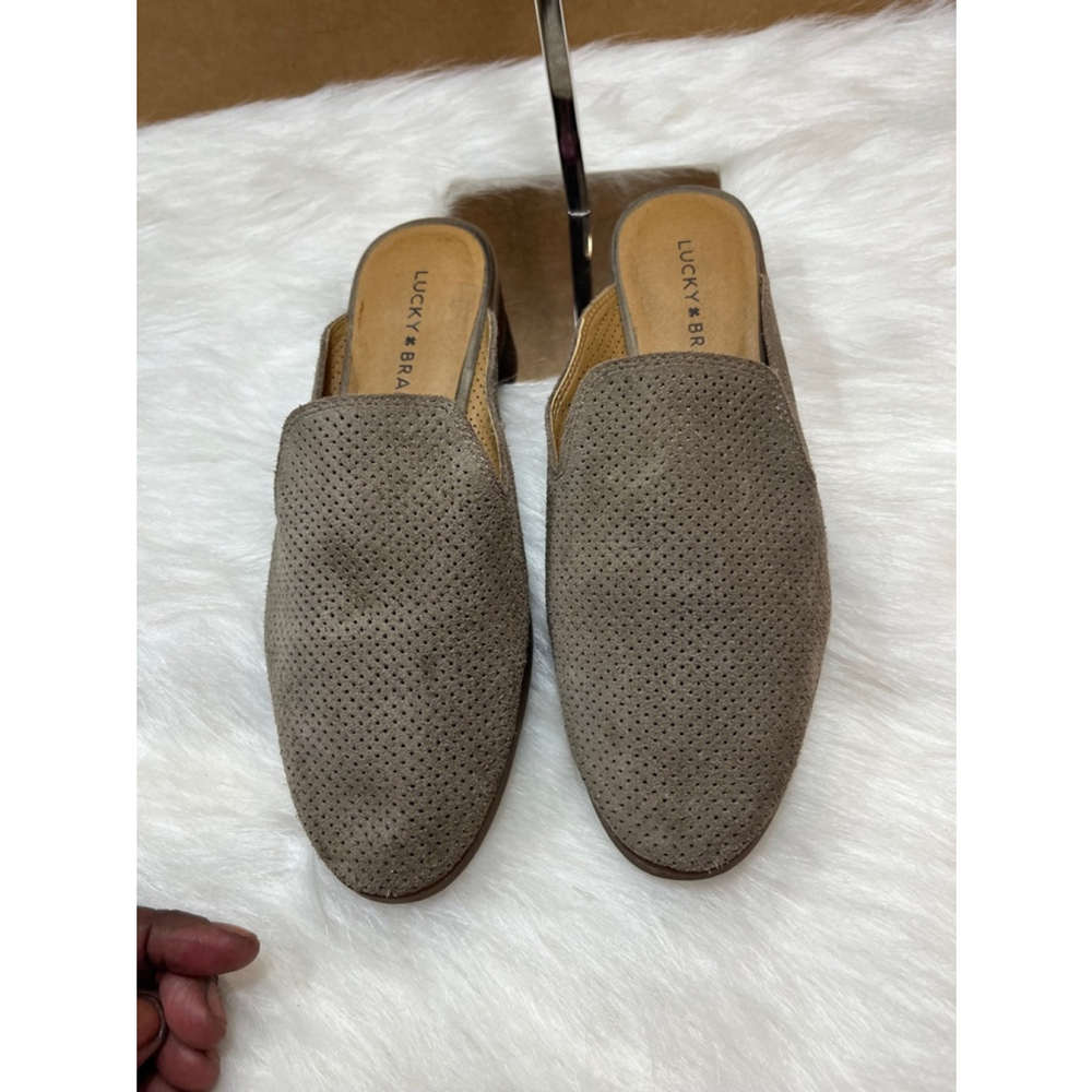 Lucky Brand Womens Coryna Mule Flat Shoes Leather Slip On Size 8M